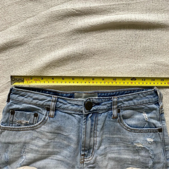 ONE Teaspoon Legend Revolve  Distressed Jean Short 100% Cotton High Rise Size 27 - Picture 10 of 12